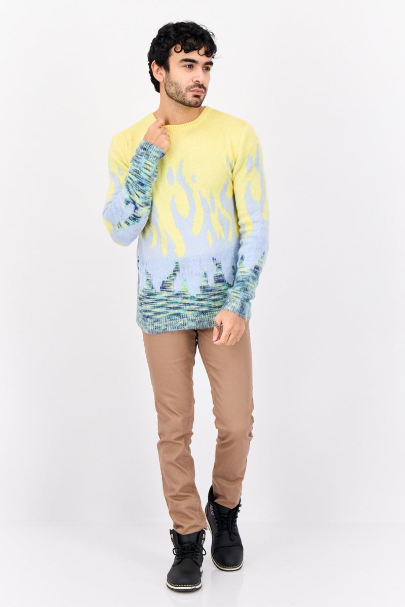 Asos Design Men Knitted Space Dye Long Sleeve Sweater, Multicolor - Image 4